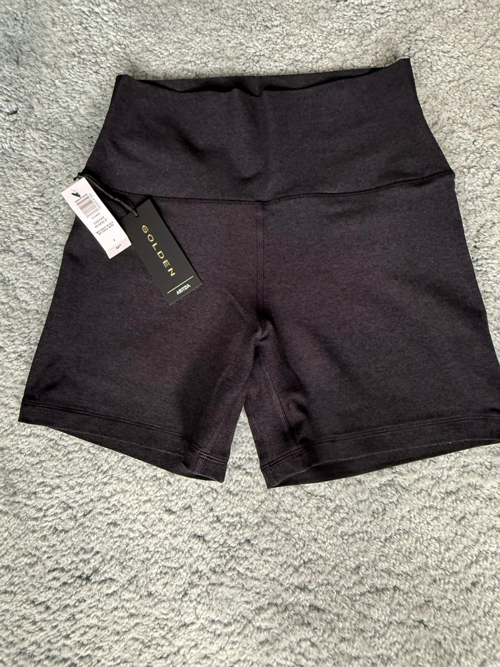 Aritzia Golden High-Rise Black Bike Shorts